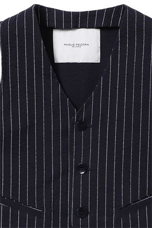 Gilet rigato in cotone stretch PAOLO PECORA | PP3028BLU